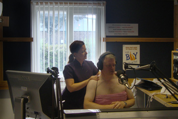 Orchid Therapies’ first appearance on the radio in August 2011 demonstrating an Indian Head massage to the DJ live on air!